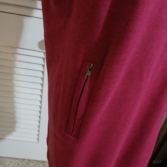 DBG small Raspberry Tunic Dress zip-pocket easy care cap-sleeve gathered neck - Picture 4 of 14